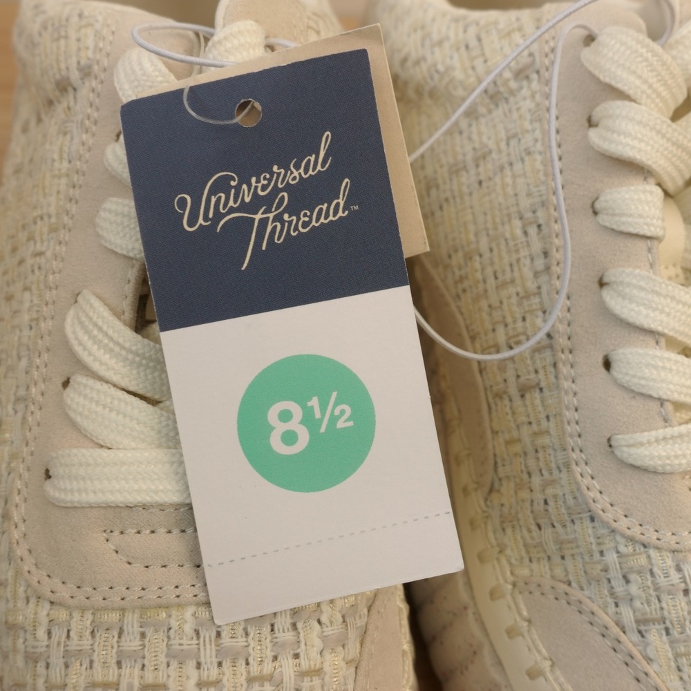 Chunky Platform Sneakers Womens 8.5 Cream Boho UNIVERSAL THREAD Memory Foam NEW - Picture 4 of 11